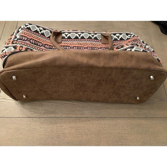 My Mealivos 50%Cotton/50% Vegan Leather Southwestern Duffle Weekend Bag - Picture 5 of 6